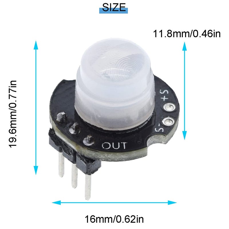 DKARDU 5 pcs Mini SR602 Motion Sensor Detector Module Infrared Sensing Module Sensory Switch High Sensitivity with Dupont Cable for Arduino Electronic DIY - Image 3